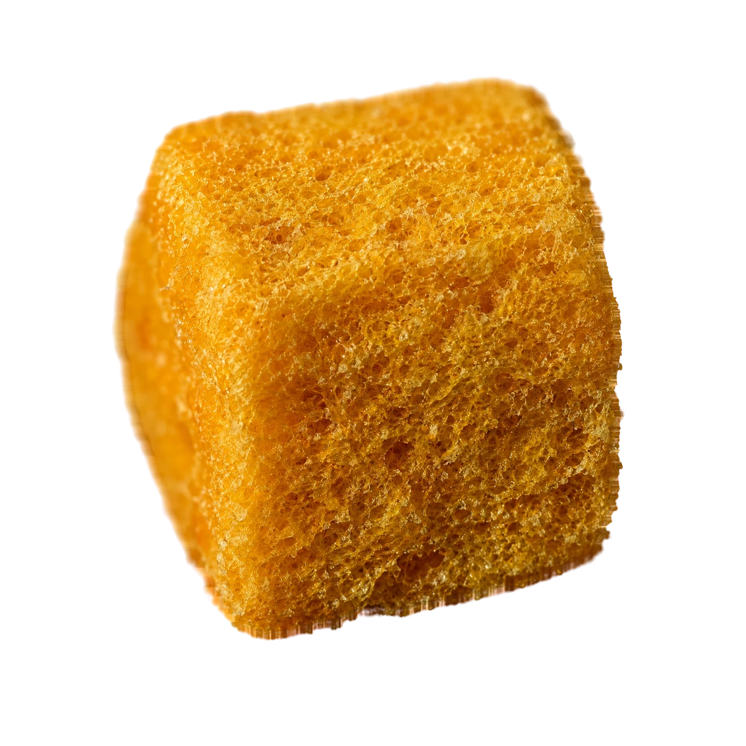 Close view of freeze-dried Alphonso mango texture