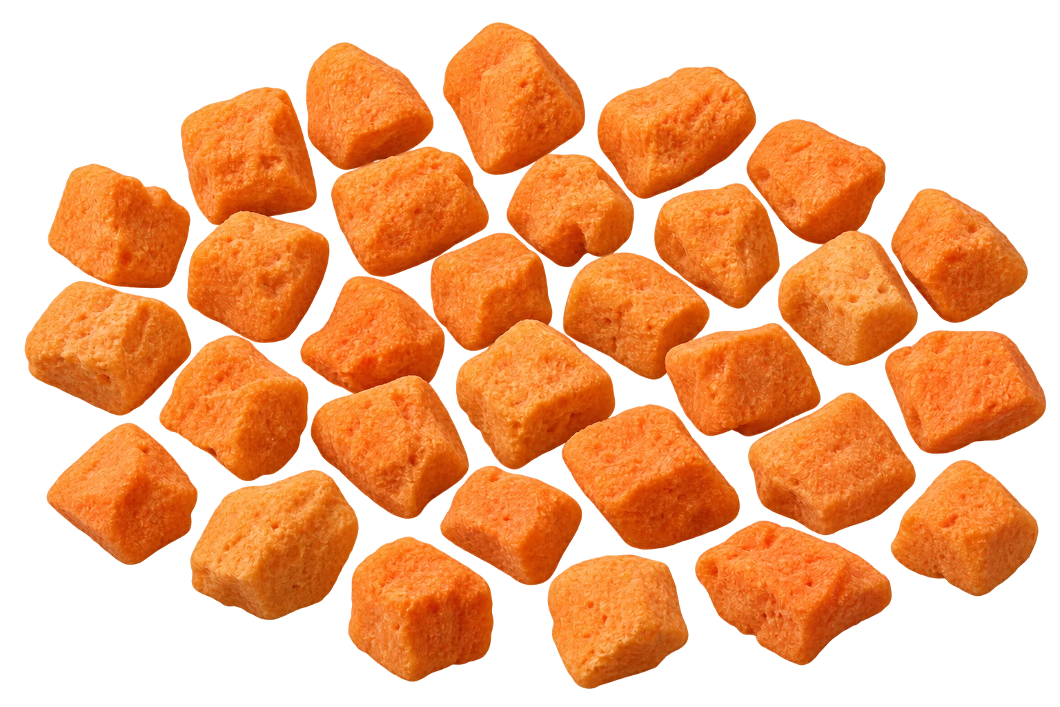 Freeze-dried papaya pieces